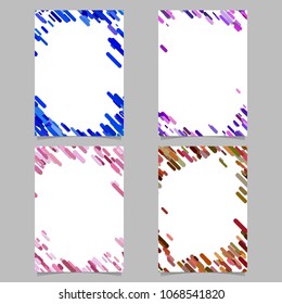 Abstract brochure background template set with colored diagonal stripes