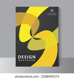 Abstract brochure background vector template. Minimalist style cover template with abstract shape, Ideal design for social media, cover, banner, flyer, design with yellow and orange colour,