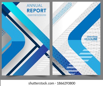 Abstract brochure blue geometric gradient modern annual report flyer Brochure leaflet, the brochure cover, magazine advertising. cover with an abstract background. vector template layout of brochure 