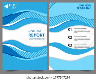 Abstrakte Broschüre blaue Wavy-Welle-Farbverlauf moderne Jahresberichte Flyer Broschüre Broschüre, die Broschüre Cover, Magazin-Werbung. abstrakter Hintergrund. Vektorvorlage-Layout der Broschüre 