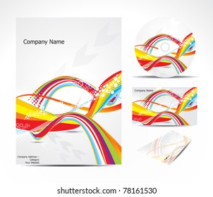 abstract brochure with colorful wave