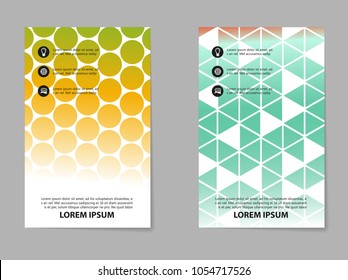 Abstract brochure composition in business style on grey background