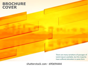 abstract brochure cover design beach background in orange shape