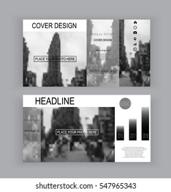 abstract brochure cover page set design 