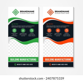 Abstract brochure cover set. White, black roll up design. Info banner frame. Ad text font. Title sheet model. Modern vector front page. City view brand flag. icon infographic template. Art flyer fiber