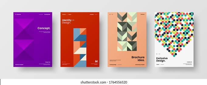 Abstract brochure cover vector design. Corporate identity geometric illustration template.