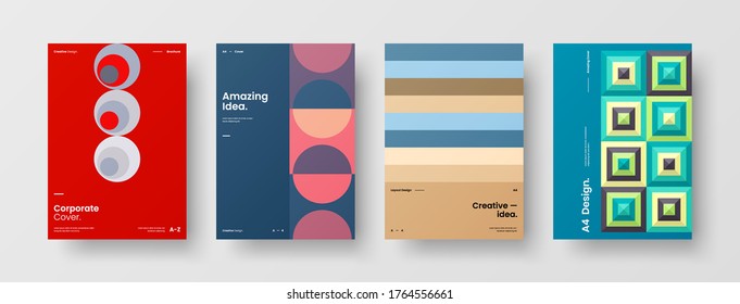 Abstract brochure cover vector design. Corporate identity geometric illustration template.