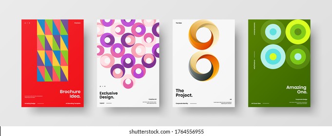 Abstract brochure cover vector design. Corporate identity geometric illustration template.
