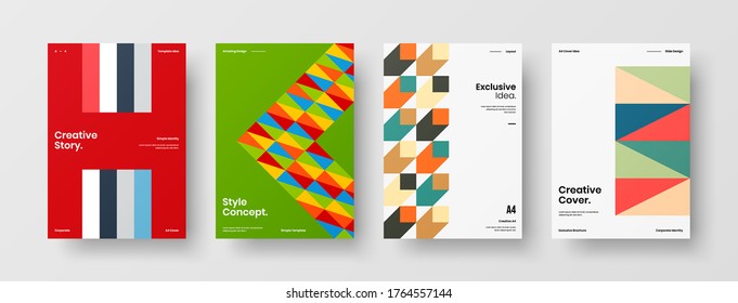 Abstract brochure cover vector design. Corporate identity geometric illustration template.