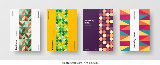 Abstract brochure cover vector design. Corporate identity geometric illustration template.