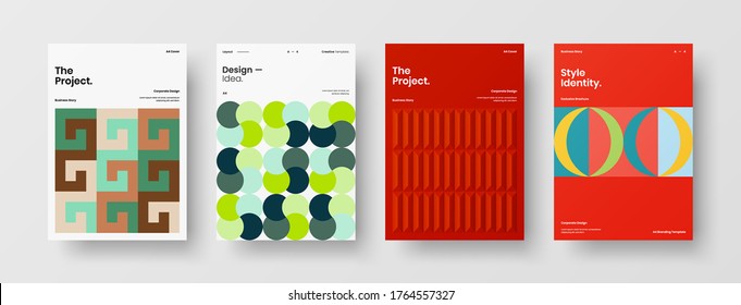 Abstract brochure cover vector design. Corporate identity geometric illustration template.