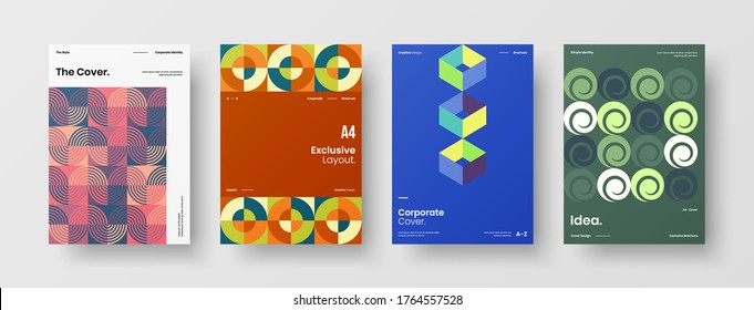 Abstract brochure cover vector design. Corporate identity geometric illustration template.