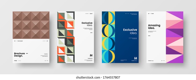 Abstract brochure cover vector design. Corporate identity geometric illustration template.
