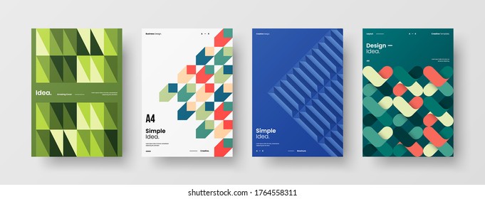 Abstract brochure cover vector design. Corporate identity geometric illustration template.