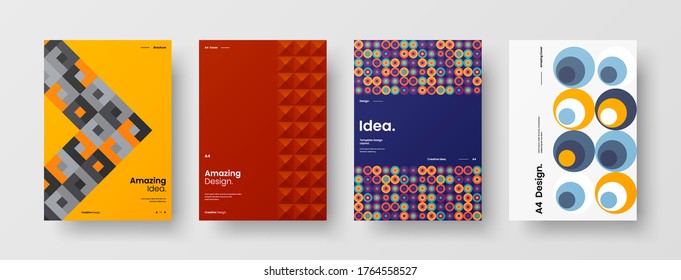 Abstract brochure cover vector design. Corporate identity geometric illustration template.