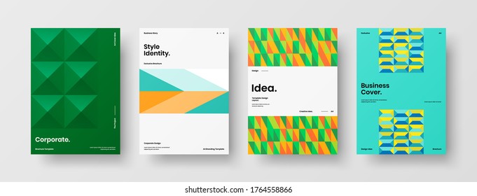 Abstract brochure cover vector design. Corporate identity geometric illustration template.
