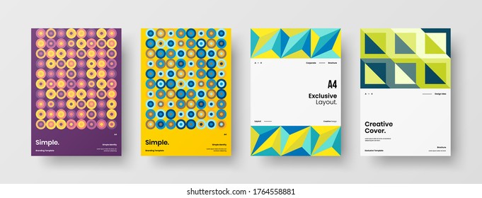 Abstract brochure cover vector design. Corporate identity geometric illustration template.