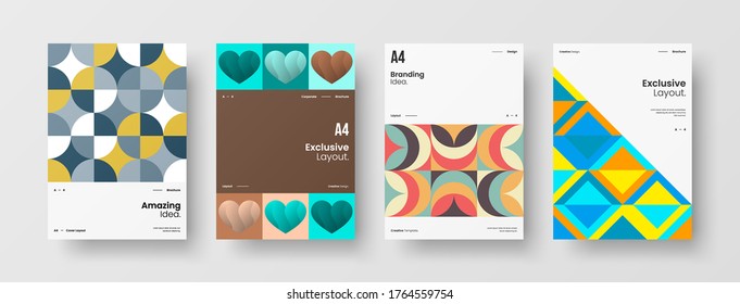 Abstract brochure cover vector design. Corporate identity geometric illustration template.