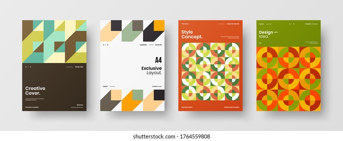 Abstract brochure cover vector design. Corporate identity geometric illustration template.