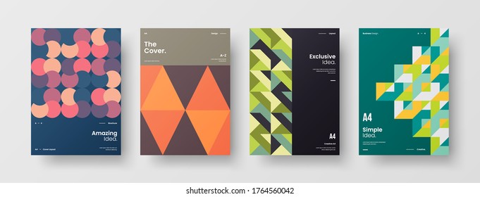 Abstract brochure cover vector design. Corporate identity geometric illustration template.