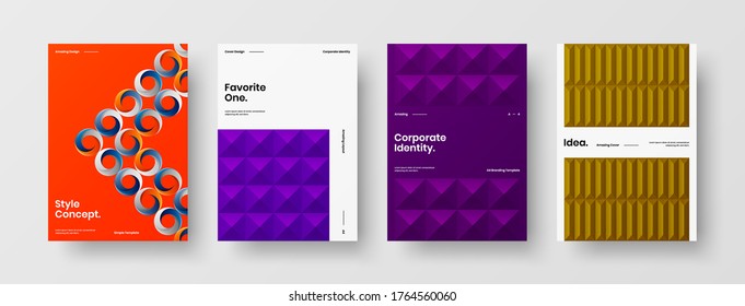 Abstract brochure cover vector design. Corporate identity geometric illustration template.