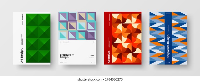 Abstract brochure cover vector design. Corporate identity geometric illustration template.