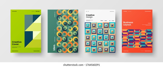 Abstract brochure cover vector design. Corporate identity geometric illustration template.