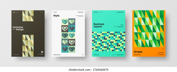 Abstract brochure cover vector design. Corporate identity geometric illustration template.
