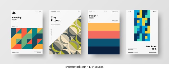 Abstract brochure cover vector design. Corporate identity geometric illustration template.