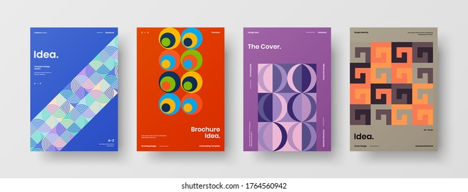 Diseño de vectores de la portada del folleto abstracto. Plantilla de ilustración geométrica de identidad corporativa.