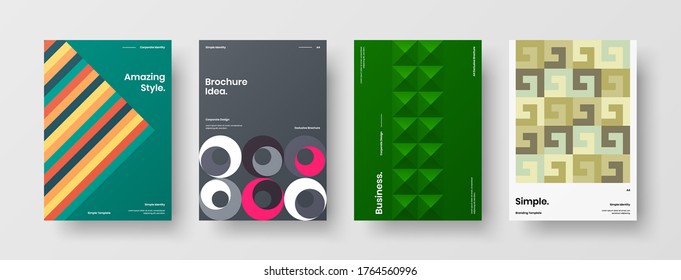 Abstract brochure cover vector design. Corporate identity geometric illustration template.