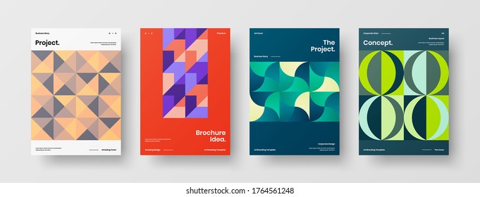 Abstract brochure cover vector design. Corporate identity geometric illustration template.