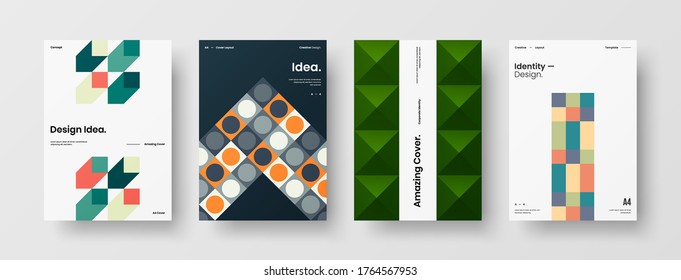 Abstract brochure cover vector design. Corporate identity geometric illustration template.