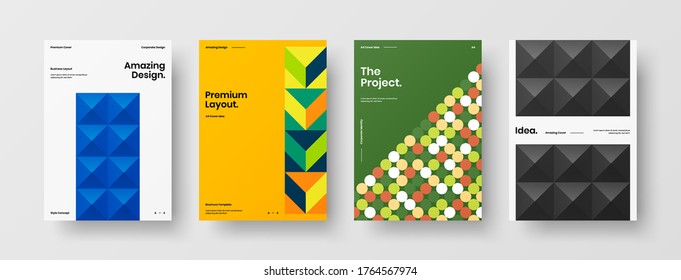 Abstract brochure cover vector design. Corporate identity geometric illustration template.