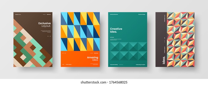 Abstract brochure cover vector design. Corporate identity geometric illustration template.