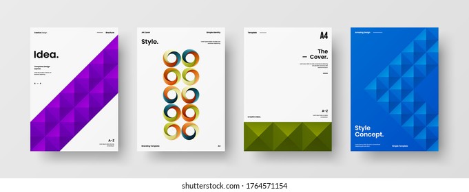 Abstract brochure cover vector design. Corporate identity geometric illustration template.