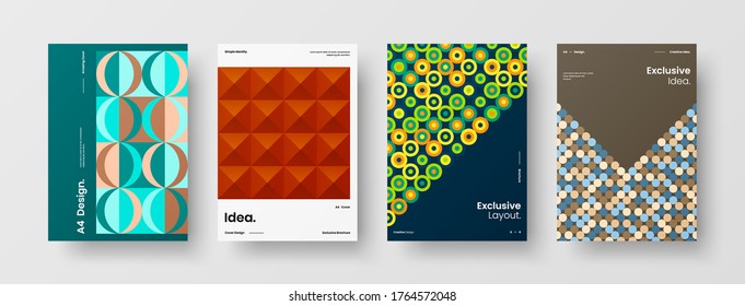 Abstract brochure cover vector design. Corporate identity geometric illustration template.