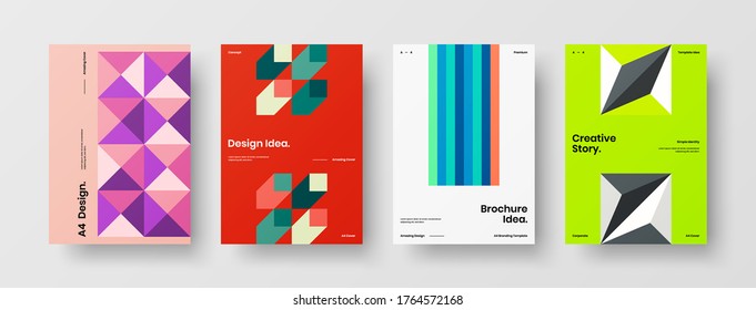 Abstract brochure cover vector design. Corporate identity geometric illustration template.