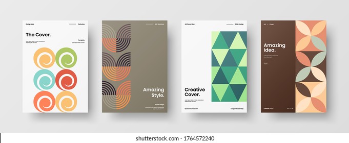 Abstract brochure cover vector design. Corporate identity geometric illustration template.