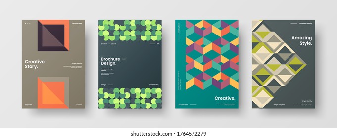 Abstract brochure cover vector design. Corporate identity geometric illustration template.