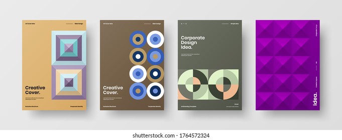 Abstract brochure cover vector design. Corporate identity geometric illustration template.
