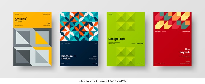 Abstract brochure cover vector design. Corporate identity geometric illustration template.