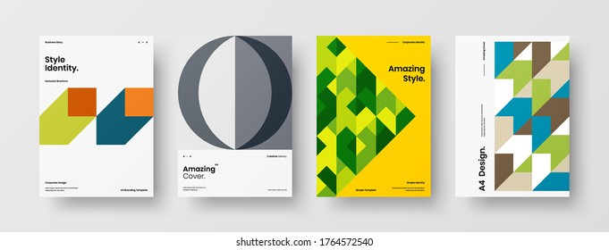 Abstract brochure cover vector design. Corporate identity geometric illustration template.