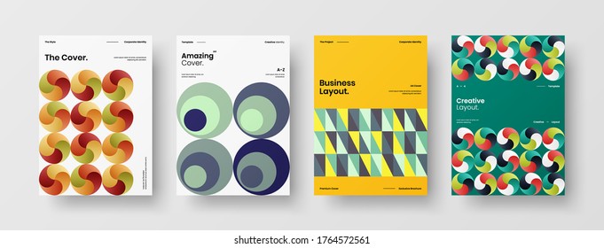 Abstract brochure cover vector design. Corporate identity geometric illustration template.