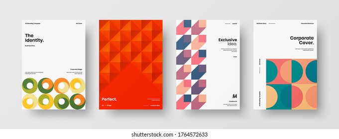 Abstrakte Broschüre, Vektordesign. Geometrische Vorlage für Corporate Identity.
