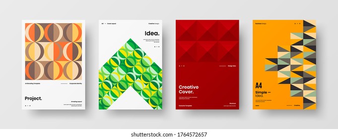 Abstract brochure cover vector design. Corporate identity geometric illustration template.
