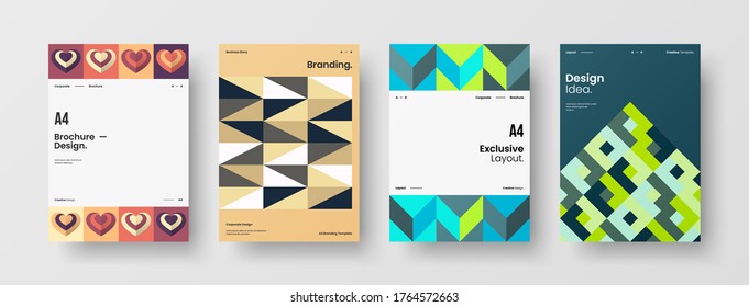 Abstract brochure cover vector design. Corporate identity geometric illustration template.