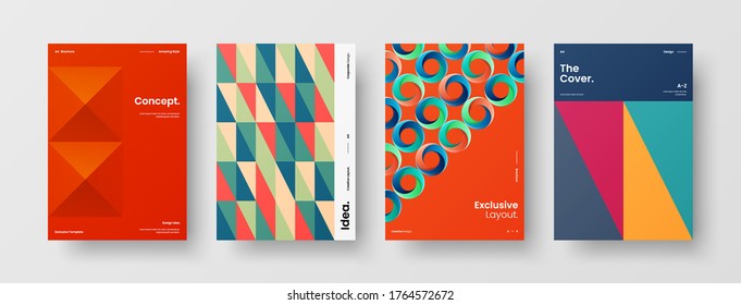 Abstract brochure cover vector design. Corporate identity geometric illustration template.