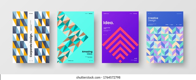 Abstract brochure cover vector design. Corporate identity geometric illustration template.