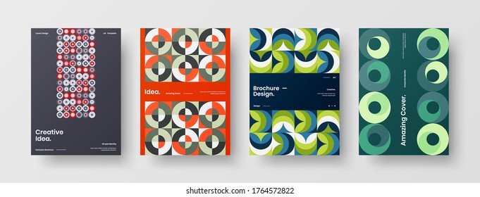 Abstract brochure cover vector design. Corporate identity geometric illustration template.